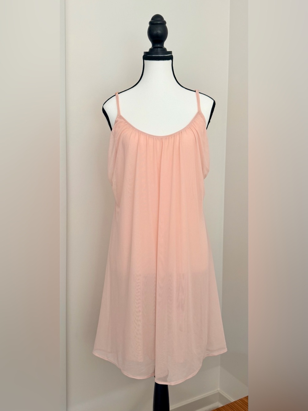 SOMA Mesh Ruched Chemise Sepia Rose NWT Size L